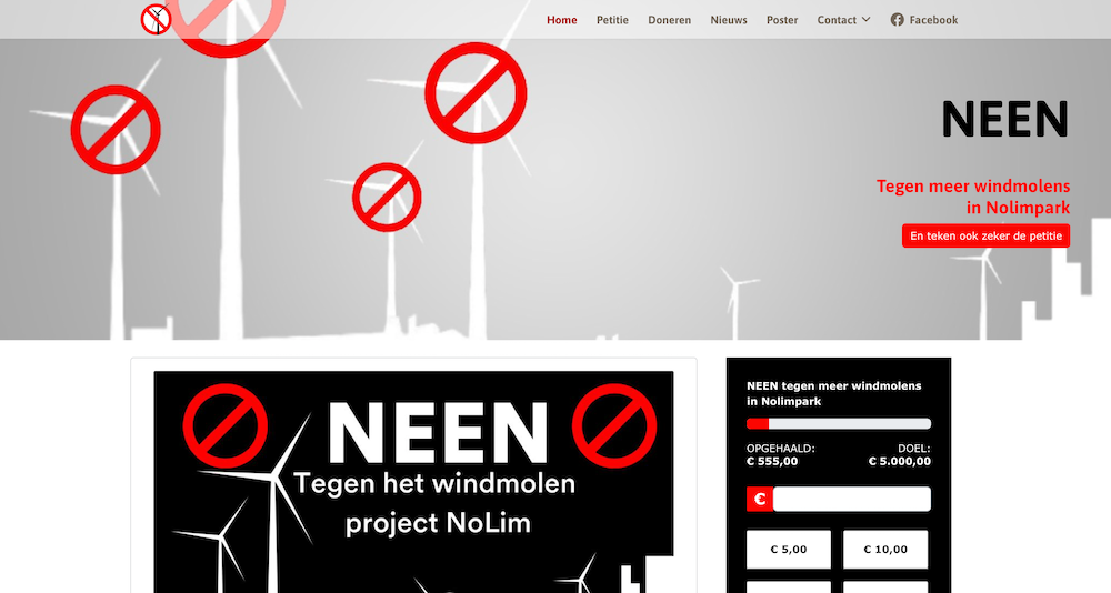 Geen Windmolens in Nolim Park